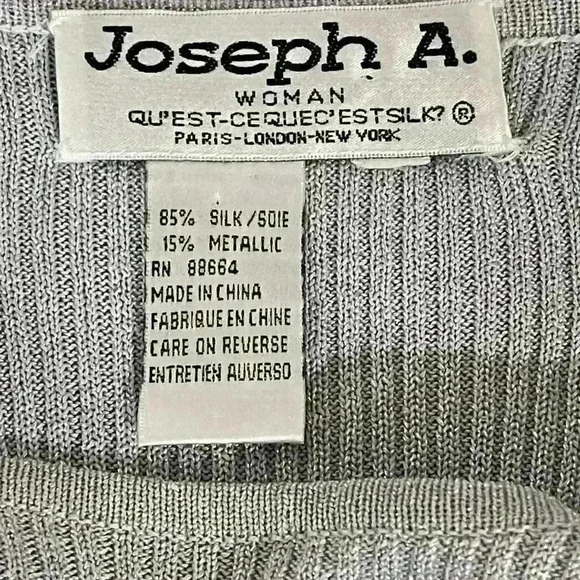 Joseph A Paris London New York 2 piece set cardigan and tank silk size large - Picture 6 of 8